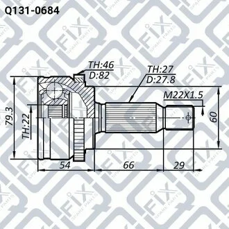 ШРУС НАРУЖН (К-Т) 22X60X27 ABS46 HYUNDAI ELANTRA (HD) 2006-2011 Q-fix Q131-0684