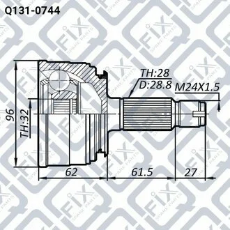 ШРУС ЗОВНІШНЬ (К-Т) 32X64X28 HONDA CR-V RD1/RD2 1997-2001 Q-fix Q1310744 (фото 1)