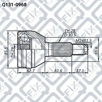 ШРУС НАРУЖН (К-Т) 29X32X28 CHEVROLET EPICA (V250) 2007-2015 АКПП Q-fix Q1310968