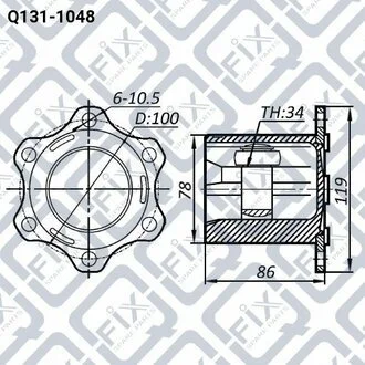 ШРУС ВНУТР (К-Т) 34X86 VOLKSWAGEN GOLF V/VI/PASSAT/TOURAN/AUDI A3/SEAT ALTEA/LEON/SKODA OCTAVIA 1.9TDI-3.2FSI 05.03- Q-fix Q131-1048