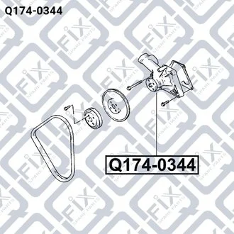НАСОС ВОДЯНОЙ MITSUBISHI COLT 1.2-1.5 80-90/LANCER 1.2-1.5 84- Q-fix Q174-0344