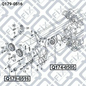 РОЛИК ОБВОДНОЙ РЕМНЯ ГРМ CHEVROLET LACETTI (J200) 1.8 (T18SED) 2005.03- Q-fix Q179-0516