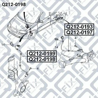 Датчик ABS передній L CHEVROLET AVEO (T200) (T250) 2003-2008 Q-fix Q212-0198 (фото 1)