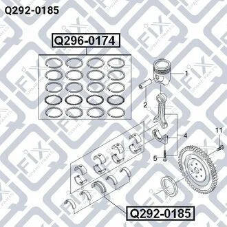 ВКЛАДЫШИ КОРЕННЫЕ (К-Т) 0.50 LANOS 1.3-1.5-1.6SD/NUBIRA 1.5-1.6SD/AVEO/NUBIRA/TACUMA 050 Q-fix Q292-0185