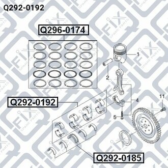 ВКЛАДЫШИ ШАТУННЫЕ (К-Т) STD DAEWOO LANOS/NEXIA/NUBIRA 1.5-1.6 STD Q-fix Q292-0192 (фото 1)