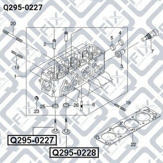 Клапан випускний 31X6X104 CHEVROLET AVEO 1.5 8V SOHC Q-fix Q295-0227 (фото 1)