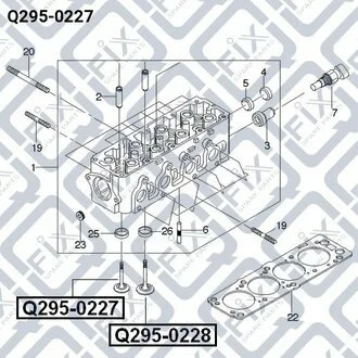 КЛАПАН ВЫПУСКНОЙ 31X6X104 CHEVROLET AVEO 1.5 8V SOHC Q-fix Q295-0227
