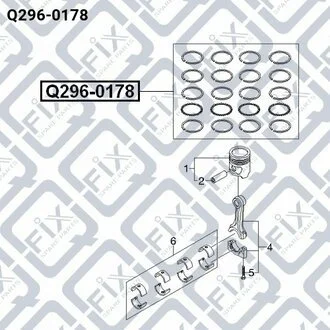 Кільця поршневі (К-Т) 0.50 NUBIRA/LEGANZA 2.0i 86.50 +0.5 Q-fix Q296-0178