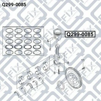 ПОРШЕНЬ ДВИГУНА (шт у зборі З ПАЛЬЦЕМ) STD DAEWOO LANOS (KLAT) 1.5 (A15SMS) 1997.05- Q-fix Q299-0085