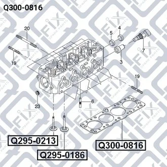 Прокладання головки блоку DAEWOO LANOS 1.5S 8V 1997-/NUBIRA/AVEO 1.5S Q-fix Q300-0816