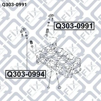 САЛЬНИК КЛАПАНУ ВИПУСК KIA СERATO 1.6i 16V 06-/CARENS IV, CEED, PICANTO, RIO III, SOUL, SPORTAGE, VENGA 1.0-1.6 02.98- Q-fix Q303-0991