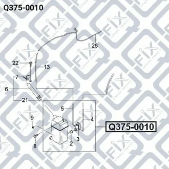 БАЧОК СТЕКЛООЧИСТ CHEVROLET LACETTI (J200) 1.6 (F16D3) 2005.03- Q-fix Q375-0010