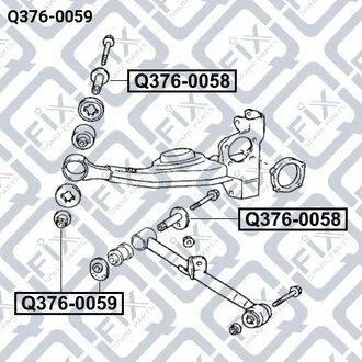 ГАЙКА РАЗВАЛЬНОГО БОЛТА (ЭКСЦЕНТРИК) TOYOTA RAV4 ACA2 2000-2005 Q-fix Q376-0059