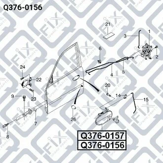 РУЧКА ДВЕРІ ПЕРЕДН ЗОВНІШНЬ L DAEWOO LANOS 1997- Q-fix Q376-0156