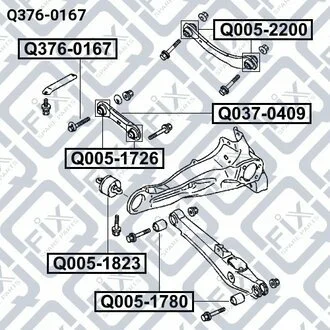 БОЛТ РАЗВАЛЬНЫЙ ЗАД ПОПЕР РЫЧАГА 82 мм MITSUBISHI LANCER CY 2007- Q-fix Q3760167