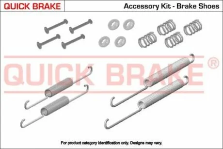 Монтажний набір гальмівної колодки TOYOTA HIACE III, HILUX VII, HILUX VIII, LAND CRUISER 1.8-3.0D 12.82- QUICK BRAKE 105-0853