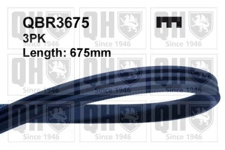 Ремiнь клиновий, 3PK#675 QUINTON HAZELL QBR3675