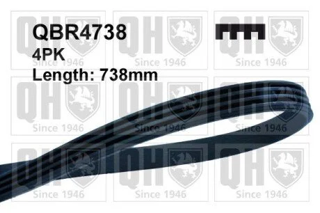 Ремiнь клиновий, 4pk#738 QUINTON HAZELL QBR4738