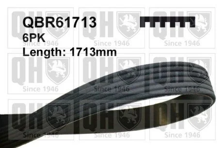 Ремiнь клиновий, 6pk#1713 QUINTON HAZELL QBR61713