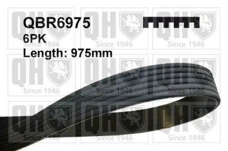 Ремiнь клиновий, 6pk#975 QUINTON HAZELL QBR6975