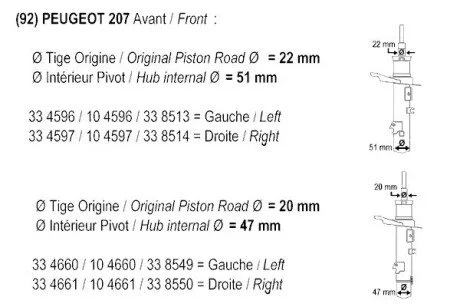Амортизатор газовий, PEUGEOT 207 RECORD 334661