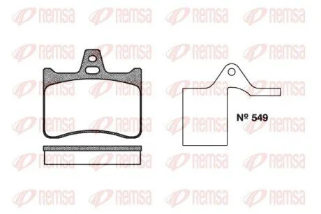 Гальмівні колодки, дискове гальмо (набір) REMSA 008810 (фото 1)