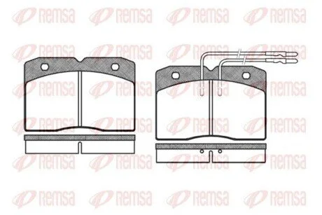 Гальмівні колодки, дискове гальмо (набір) REMSA 021104