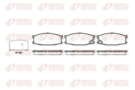 Гальмівні колодки, дискове гальмо (набір) REMSA 028310