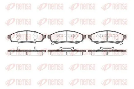 Гальмівні колодки, дискове гальмо (набір) REMSA 053102