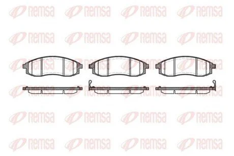 Гальмівні колодки, дискове гальмо (набір) REMSA 059812