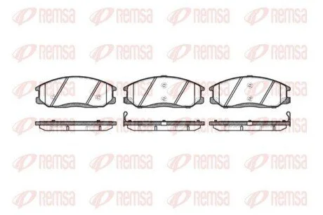 Гальмівні колодки, дискове гальмо (набір) REMSA 077102 (фото 1)