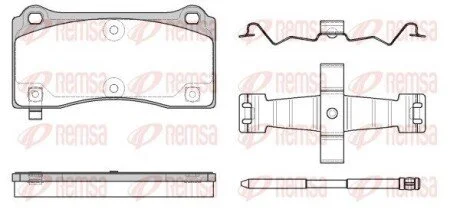 Колодки гальмівні (передні) Tesla Model 3/Y 18- (з датчиком) (Brembo) Q+ REMSA 098314 (фото 1)