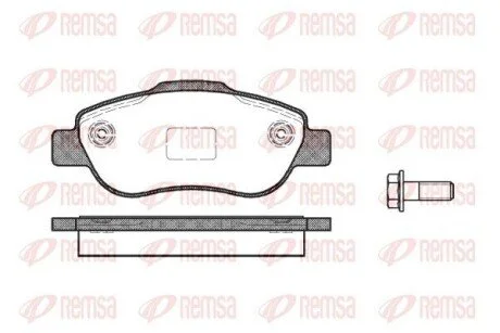 Колодки гальмівні дискові передні FIAT Panda 03-12,PANDA (169) 03-,PANDA Van (169) 04- REMSA 1100.00