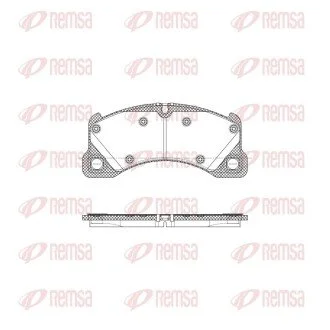 Колодки гальмівні (передні) Porsche Cayenne 02-/Macan 14-/Panamera 10-16/VW Touareg 02- (Brembo) REMSA 134545