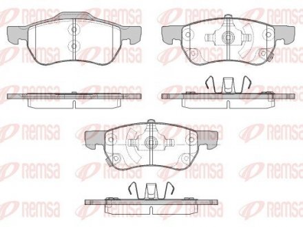 Колодки гальмівні дискові (комплект 4 шт) REMSA 1693.12 (фото 1)