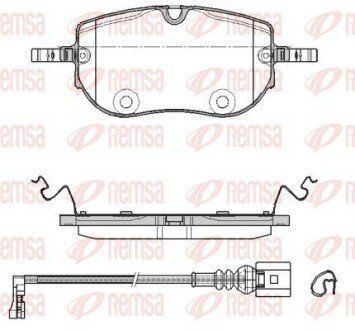 Колодки гальмівні дискові (комплект 4 шт) REMSA 1964.01 (фото 1)