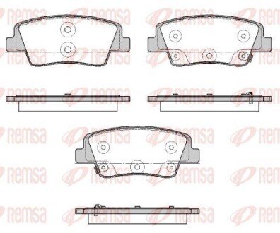 Колодки гальмівні дискові (комплект 4 шт) REMSA 1980.02 (фото 1)
