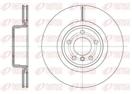 Диск гальмівний (задній) BMW 1 (F20/F21)/3 (F30/F31)/4 (F32/F36) 11- (345x24) (с покрыт.) (в вент.) REMSA 6159510 (фото 1)