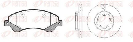 Комплект: 2 диска+ 4 колодки тормозных REMSA 81251.00