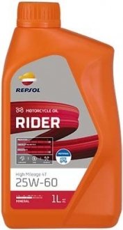 RP RIDER HIGH MILEAGE 4T 25W-60 (12Х1Л) Repsol RPP2132VHC