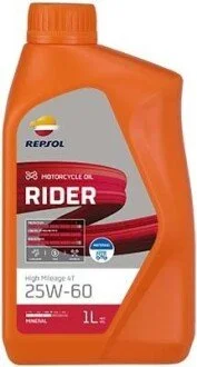 RP RIDER HIGH MILEAGE 4T 25W-60 (12Х1Л) Repsol RPP2132VHC