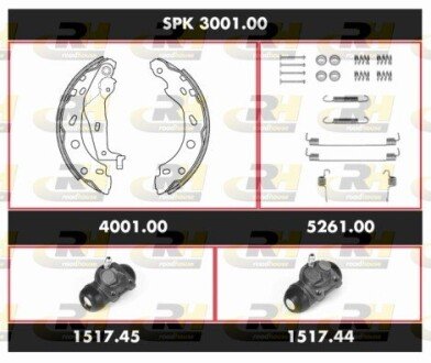 Комплект тормозов, барабанный тормозной механизм ROADHOUSE SPK300100