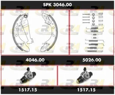 Комплект тормозов, барабанный тормозной механизм ROADHOUSE SPK304600