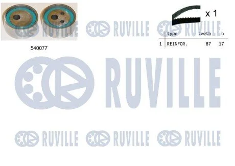 К-кт. ГРМ (ремень+ ролик) Renault Kangoo 1.2 RUVILLE 550010 (фото 1)