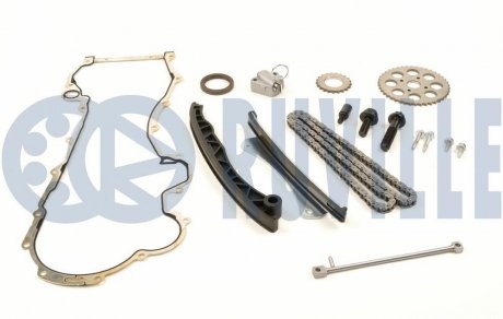 Комплект ланцюга ГРМ Fiat Doblo 1.3JTD (ланцюг, башмак, натяжник) RUVILLE 580110 (фото 1)