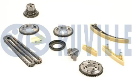 CITROEN К-кт ланцюга ГРМ (ланцюг+4шт. напрямних + натягувач +4 шестерні) Jumper, Ford Transit 2.2HDI 06- RUVILLE 580193 (фото 1)