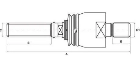 Шарнір рульової тяги (235мм 80мм M28ммx1,5мм 35мм M24x1,5мм) CATERPILLAR JOHN DEERE 6800, 6810, 6900, 6910, 6920 S-TR STR-11A109