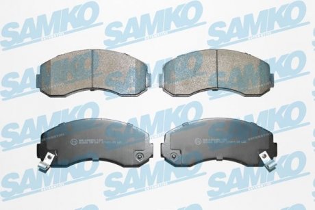 Гальмівні колодки, дискове гальмо (набір) SAMKO 5SP1007 (фото 1)