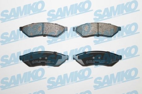 Гальмівні колодки, дискове гальмо (набір) SAMKO 5SP1198 (фото 1)