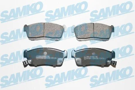 Гальмівні колодки, дискове гальмо (набір) SAMKO 5SP1632